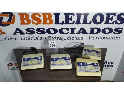 LOTE 099 - 04 APARELHOS DE ELETRO ESTIMULAÇÃO MARCA PHYSIOTONUS III. (NO ESTADO) ATENÇÃO! FAZER A VISITAÇÃO ANTES DE ARREMATAR, NÃO SABEMOS SE FUNCIONA. LEILÃO NÃO TEM GARANTIA E NEM DEVOLUÇÃO, SUJEITO A POSSÍVEIS AVARIAS VISÍVEIS/OCULTAS E/OU AUSÊNCIA DE COMPONENTES.