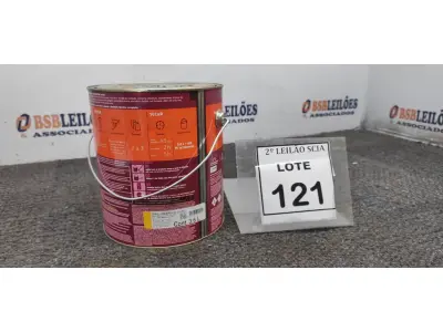 LOTE 121 - 01 LATA DE TINTA ESMALTE PARA MADEIRAS E METAIS NA COR BRILHANTE AMARELO OURO DE 3,6L MARCA SUVINIL. (NOVO) (NO ESTADO) ATENÇÃO! FAZER A VISITAÇÃO ANTES DE ARREMATAR, NÃO SABEMOS SE FUNCIONA. LEILÃO NÃO TEM GARANTIA E NEM DEVOLUÇÃO, SUJEITO A POSSÍVEIS AVARIAS VISÍVEIS/OCULTAS E/OU AUSÊNCIA DE COMPONENTES.