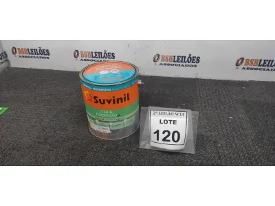 LOTE 120 - 01 LATA DE TINTA ESMALTE PARA MADEIRAS E METAIS NA COR BRILHANTE AMARELO OURO DE 3,6L MARCA SUVINIL. (NOVO) (NO ESTADO) ATENÇÃO! FAZER A VISITAÇÃO ANTES DE ARREMATAR, NÃO SABEMOS SE FUNCIONA. LEILÃO NÃO TEM GARANTIA E NEM DEVOLUÇÃO, SUJEITO A POSSÍVEIS AVARIAS VISÍVEIS/OCULTAS E/OU AUSÊNCIA DE COMPONENTES.