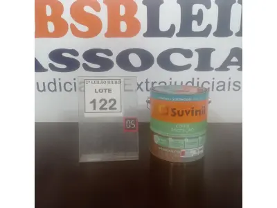 LOTE 122 - 01 LATA DE TINTA ESMALTE DE 3,6L NA COR BRILHANTE VERMELHO MARCA SUVINIL. (NO ESTADO) ATENÇÃO! FAZER A VISITAÇÃO ANTES DE ARREMATAR, NÃO SABEMOS SE FUNCIONA. LEILÃO NÃO TEM GARANTIA E NEM DEVOLUÇÃO, SUJEITO A POSSÍVEIS AVARIAS VISÍVEIS/OCULTAS E/OU AUSÊNCIA DE COMPONENTES.