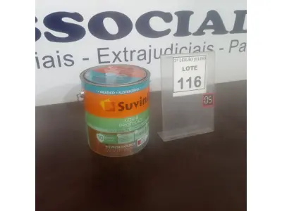 LOTE 116 - 01 LATA DE TINTA ESMALTE DE 3,6L NA COR BRILHANTE VERMELHO MARCA SUVINIL. (NO ESTADO) ATENÇÃO! FAZER A VISITAÇÃO ANTES DE ARREMATAR, NÃO SABEMOS SE FUNCIONA. LEILÃO NÃO TEM GARANTIA E NEM DEVOLUÇÃO, SUJEITO A POSSÍVEIS AVARIAS VISÍVEIS/OCULTAS E/OU AUSÊNCIA DE COMPONENTES.