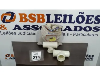 LOTE 274 - 09 TÊ DE ESGOTO DE 75MM. (NO ESTADO) ATENÇÃO! FAZER A VISITAÇÃO ANTES DE ARREMATAR, NÃO SABEMOS SE FUNCIONA. LEILÃO NÃO TEM GARANTIA E NEM DEVOLUÇÃO, SUJEITO A POSSÍVEIS AVARIAS VISÍVEIS/OCULTAS E/OU AUSÊNCIA DE COMPONENTES.