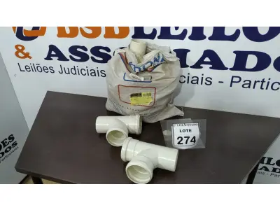 LOTE 274 - 09 TÊ DE ESGOTO DE 75MM. (NO ESTADO) ATENÇÃO! FAZER A VISITAÇÃO ANTES DE ARREMATAR, NÃO SABEMOS SE FUNCIONA. LEILÃO NÃO TEM GARANTIA E NEM DEVOLUÇÃO, SUJEITO A POSSÍVEIS AVARIAS VISÍVEIS/OCULTAS E/OU AUSÊNCIA DE COMPONENTES.