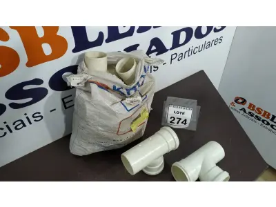 LOTE 274 - 09 TÊ DE ESGOTO DE 75MM. (NO ESTADO) ATENÇÃO! FAZER A VISITAÇÃO ANTES DE ARREMATAR, NÃO SABEMOS SE FUNCIONA. LEILÃO NÃO TEM GARANTIA E NEM DEVOLUÇÃO, SUJEITO A POSSÍVEIS AVARIAS VISÍVEIS/OCULTAS E/OU AUSÊNCIA DE COMPONENTES.