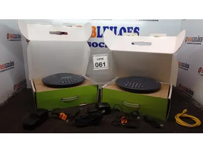 LOTE 061 - 02 APARELHOS DE AUDIOCONFERÊNCIA MARCA INTELBRAS. (NO ESTADO) ATENÇÃO! FAZER A VISITAÇÃO ANTES DE ARREMATAR, NÃO SABEMOS SE FUNCIONA, LEILÃO NÃO TEM GARANTIA E NEM DEVOLUÇÃO, SUJEITO A POSSÍVEIS AVARIAS VISÍVEIS/OCULTAS E/OU AUSÊNCIA DE COMPONENTES.