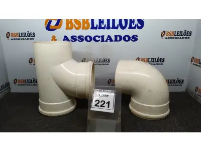LOTE 221 - 01 TÊ DE ESGOTO DN 200MM E 01 JOELHO ESGOTO DN 200MM. (NO ESTADO) ATENÇÃO! FAZER A VISITAÇÃO ANTES DE ARREMATAR, NÃO SABEMOS SE FUNCIONA. LEILÃO NÃO TEM GARANTIA E NEM DEVOLUÇÃO, SUJEITO A POSSÍVEIS AVARIAS VISÍVEIS/OCULTAS E/OU AUSÊNCIA DE COMPONENTES.