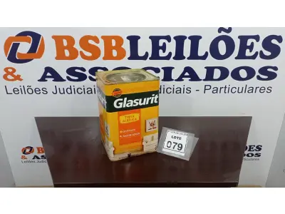 LOTE 079 - 01 LATA DE TINTA ACRÍLICA 18L NA COR FOSCO PALHA MARCA GLASURIT. (NO ESTADO) ATENÇÃO! FAZER A VISITAÇÃO ANTES DE ARREMATAR, NÃO SABEMOS SE FUNCIONA, LEILÃO NÃO TEM GARANTIA E NEM DEVOLUÇÃO, SUJEITO A POSSÍVEIS AVARIAS VISÍVEIS/OCULTAS E/OU AUSÊNCIA DE COMPONENTES.