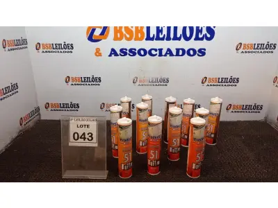 LOTE 043 - 12 BISNAGAS DE SELANTE SILICONE COM 260G MARCA PRODERSIL. (NO ESTADO) ATENÇÃO! FAZER A VISITAÇÃO ANTES DE ARREMATAR, NÃO SABEMOS SE FUNCIONA, LEILÃO NÃO TEM GARANTIA E NEM DEVOLUÇÃO, SUJEITO A POSSÍVEIS AVARIAS VISÍVEIS/OCULTAS E/OU AUSÊNCIA DE COMPONENTES.