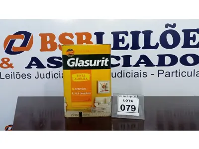 LOTE 079 - 01 LATA DE TINTA ACRÍLICA 18L NA COR FOSCO PALHA MARCA GLASURIT. (NO ESTADO) ATENÇÃO! FAZER A VISITAÇÃO ANTES DE ARREMATAR, NÃO SABEMOS SE FUNCIONA, LEILÃO NÃO TEM GARANTIA E NEM DEVOLUÇÃO, SUJEITO A POSSÍVEIS AVARIAS VISÍVEIS/OCULTAS E/OU AUSÊNCIA DE COMPONENTES.