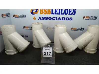 LOTE 217 - 04 JUNÇÕES SIMPLES DN 150X150MM. (NO ESTADO) ATENÇÃO! FAZER A VISITAÇÃO ANTES DE ARREMATAR, NÃO SABEMOS SE FUNCIONA. LEILÃO NÃO TEM GARANTIA E NEM DEVOLUÇÃO, SUJEITO A POSSÍVEIS AVARIAS VISÍVEIS/OCULTAS E/OU AUSÊNCIA DE COMPONENTES.