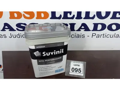 LOTE 095 - 01 BALDE DE TINTA SUVINIL INTERIORES FOSCOS 18L NA COR FOSCO BRANCO. VENCIMENTO 10/2027 (NOVO) (NO ESTADO) ATENÇÃO! FAZER A VISITAÇÃO ANTES DE ARREMATAR, NÃO SABEMOS SE FUNCIONA. LEILÃO NÃO TEM GARANTIA E NEM DEVOLUÇÃO, SUJEITO A POSSÍVEIS AVARIAS VISÍVEIS/OCULTAS E/OU AUSÊNCIA DE COMPONENTES.