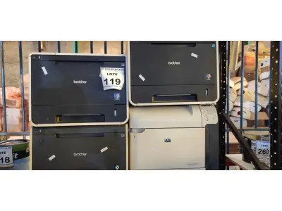 LOTE 119 - 03 IMPRESSORAS MODELO HL-L8350CDW E 01 IMPRESSORA MODELO JETP4015N MARCA HP. (NO ESTADO) ATENÇÃO! FAZER A VISITAÇÃO ANTES DE ARREMATAR, NÃO SABEMOS SE FUNCIONA, LEILÃO NÃO TEM GARANTIA E NEM DEVOLUÇÃO, SUJEITO A POSSÍVEIS AVARIAS VISÍVEIS/OCULTAS E/OU AUSÊNCIA DE COMPONENTES.