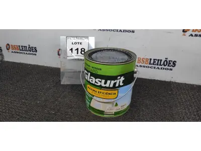 LOTE 118 - 01 LATA DE ACRÍLICO FOSCO 3,6L NA COR FOSCO EQUILÍBRIO MARCA GLASURIT. (NO ESTADO) ATENÇÃO! FAZER A VISITAÇÃO ANTES DE ARREMATAR, NÃO SABEMOS SE FUNCIONA, LEILÃO NÃO TEM GARANTIA E NEM DEVOLUÇÃO, SUJEITO A POSSÍVEIS AVARIAS VISÍVEIS/OCULTAS E/OU AUSÊNCIA DE COMPONENTES.