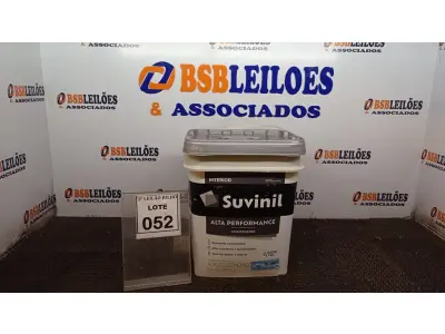 LOTE 052 - 01 BALDE DE TINTA SUVINIL INTERIORES FOSCOS 18L NA COR FOSCO BRANCO. VENCIMENTO 10/2027 (NOVO) (NO ESTADO) ATENÇÃO! FAZER A VISITAÇÃO ANTES DE ARREMATAR, NÃO SABEMOS SE FUNCIONA. LEILÃO NÃO TEM GARANTIA E NEM DEVOLUÇÃO, SUJEITO A POSSÍVEIS AVARIAS VISÍVEIS/OCULTAS E/OU AUSÊNCIA DE COMPONENTES.
