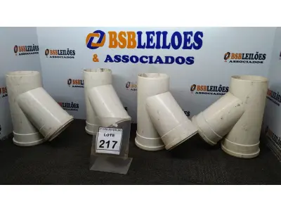 LOTE 217 - 04 JUNÇÕES SIMPLES DN 150X150MM. (NO ESTADO) ATENÇÃO! FAZER A VISITAÇÃO ANTES DE ARREMATAR, NÃO SABEMOS SE FUNCIONA. LEILÃO NÃO TEM GARANTIA E NEM DEVOLUÇÃO, SUJEITO A POSSÍVEIS AVARIAS VISÍVEIS/OCULTAS E/OU AUSÊNCIA DE COMPONENTES.