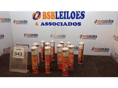 LOTE 043 - 12 BISNAGAS DE SELANTE SILICONE COM 260G MARCA PRODERSIL. (NO ESTADO) ATENÇÃO! FAZER A VISITAÇÃO ANTES DE ARREMATAR, NÃO SABEMOS SE FUNCIONA, LEILÃO NÃO TEM GARANTIA E NEM DEVOLUÇÃO, SUJEITO A POSSÍVEIS AVARIAS VISÍVEIS/OCULTAS E/OU AUSÊNCIA DE COMPONENTES.