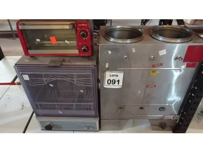 LOTE 091 - 01 CAFETEIRA INDUSTRIAL, 01 LAVA LOUCA MARCA ENXUTA E 01 FORNO ELÉTRICO MARCA BRITÂNIA. (NO ESTADO) ATENÇÃO! FAZER A VISITAÇÃO ANTES DE ARREMATAR, NÃO SABEMOS SE FUNCIONA, LEILÃO NÃO TEM GARANTIA E NEM DEVOLUÇÃO, SUJEITO A POSSÍVEIS AVARIAS VISÍVEIS/OCULTAS E/OU AUSÊNCIA DE COMPONENTES.