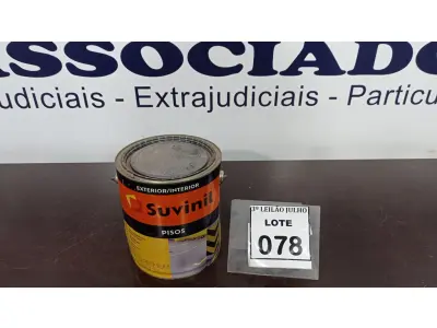LOTE 078 - 01 LATA DE TINTA PARA PISOS 3,6L NA COR FOSCO CERÂMICA MARCA SUVINIL. (NO ESTADO) ATENÇÃO! FAZER A VISITAÇÃO ANTES DE ARREMATAR, NÃO SABEMOS SE FUNCIONA, LEILÃO NÃO TEM GARANTIA E NEM DEVOLUÇÃO, SUJEITO A POSSÍVEIS AVARIAS VISÍVEIS/OCULTAS E/OU AUSÊNCIA DE COMPONENTES.