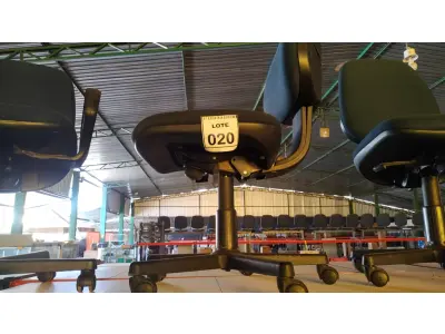 LOTE 020 - 01 CADEIRA GIRATÓRIA COM RODINHAS. (NO ESTADO) ATENÇÃO! FAZER A VISITAÇÃO ANTES DE ARREMATAR, NÃO SABEMOS SE FUNCIONA, LEILÃO NÃO TEM GARANTIA E NEM DEVOLUÇÃO, SUJEITO A POSSÍVEIS AVARIAS VISÍVEIS/OCULTAS E/OU AUSÊNCIA DE COMPONENTES.