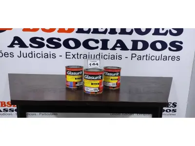 LOTE 144 - 03 LATAS DE ESMALTE SINTÉTICO DE 900ML CORES VARIADAS MARCA GLASURIT. (NO ESTADO) ATENÇÃO! FAZER A VISITAÇÃO ANTES DE ARREMATAR, NÃO SABEMOS SE FUNCIONA, LEILÃO NÃO TEM GARANTIA E NEM DEVOLUÇÃO, SUJEITO A POSSÍVEIS AVARIAS VISÍVEIS/OCULTAS E/OU AUSÊNCIA DE COMPONENTES.