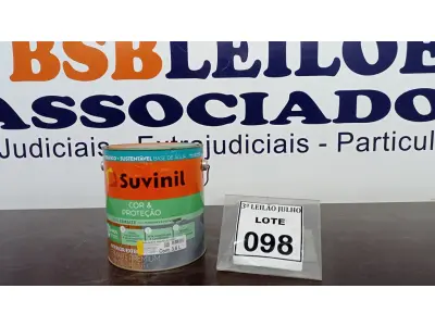 LOTE 098 - 01 LATA DE TINTA ESMALTE DE 3,6L NA COR BRILHANTE AMARELO OURO MARCA SUVINIL. (NO ESTADO) ATENÇÃO! FAZER A VISITAÇÃO ANTES DE ARREMATAR, NÃO SABEMOS SE FUNCIONA. LEILÃO NÃO TEM GARANTIA E NEM DEVOLUÇÃO, SUJEITO A POSSÍVEIS AVARIAS VISÍVEIS/OCULTAS E/OU AUSÊNCIA DE COMPONENTES.