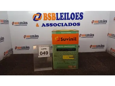 LOTE 049 - 01 LATA DE TEXTURATTO PREMIUM 26KG NA COR EFEITO GRANULADO PALHA MARCA SUVINIL. (NO ESTADO) ATENÇÃO! FAZER A VISITAÇÃO ANTES DE ARREMATAR, NÃO SABEMOS SE FUNCIONA, LEILÃO NÃO TEM GARANTIA E NEM DEVOLUÇÃO, SUJEITO A POSSÍVEIS AVARIAS VISÍVEIS/OCULTAS E/OU AUSÊNCIA DE COMPONENTES.