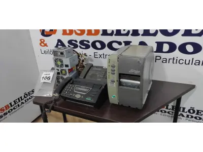 LOTE 106 - 01 IMPRESSORA DE ETIQUETA, 04 FONTES DE PC E 02 APARELHOS DE FAX. (NO ESTADO) ATENÇÃO! FAZER A VISITAÇÃO ANTES DE ARREMATAR, NÃO SABEMOS SE FUNCIONA. LEILÃO NÃO TEM GARANTIA E NEM DEVOLUÇÃO, SUJEITO A POSSÍVEIS AVARIAS VISÍVEIS/OCULTAS E/OU AUSÊNCIA DE COMPONENTES.