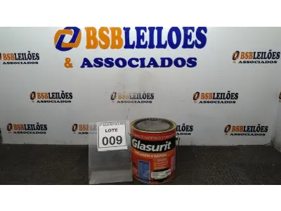 LOTE 009 - 01 LATA DE ESMALTE SINTÉTICO COM 3,6L NA COR BRILHANTE ALUMÍNIO MARCA GLASURIT. (NO ESTADO) ATENÇÃO! FAZER A VISITAÇÃO ANTES DE ARREMATAR, NÃO SABEMOS SE FUNCIONA, LEILÃO NÃO TEM GARANTIA E NEM DEVOLUÇÃO, SUJEITO A POSSÍVEIS AVARIAS VISÍVEIS/OCULTAS E/OU AUSÊNCIA DE COMPONENTES.