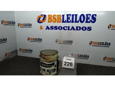 LOTE 226 - 01 LATA DE ESMALTE SINTÉTICO PREMIERLUX DE 3,6L NA COR CINZA MÉDIO MARCA PREMIER. (NO ESTADO) ATENÇÃO! FAZER A VISITAÇÃO ANTES DE ARREMATAR, NÃO SABEMOS SE FUNCIONA, LEILÃO NÃO TEM GARANTIA E NEM DEVOLUÇÃO, SUJEITO A POSSÍVEIS AVARIAS VISÍVEIS/OCULTAS E/OU AUSÊNCIA DE COMPONENTES.