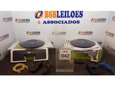 LOTE 042 - 02 APARELHOS DE AUDIOCONFERÊNCIA MARCA INTELBRAS. (NO ESTADO) ATENÇÃO! FAZER A VISITAÇÃO ANTES DE ARREMATAR, NÃO SABEMOS SE FUNCIONA, LEILÃO NÃO TEM GARANTIA E NEM DEVOLUÇÃO, SUJEITO A POSSÍVEIS AVARIAS VISÍVEIS/OCULTAS E/OU AUSÊNCIA DE COMPONENTES.