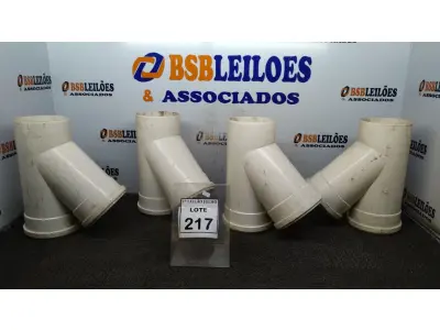 LOTE 217 - 04 JUNÇÕES SIMPLES DN 150X150MM. (NO ESTADO) ATENÇÃO! FAZER A VISITAÇÃO ANTES DE ARREMATAR, NÃO SABEMOS SE FUNCIONA. LEILÃO NÃO TEM GARANTIA E NEM DEVOLUÇÃO, SUJEITO A POSSÍVEIS AVARIAS VISÍVEIS/OCULTAS E/OU AUSÊNCIA DE COMPONENTES.