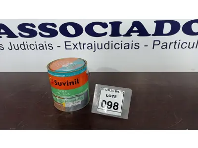 LOTE 098 - 01 LATA DE TINTA ESMALTE DE 3,6L NA COR BRILHANTE AMARELO OURO MARCA SUVINIL. (NO ESTADO) ATENÇÃO! FAZER A VISITAÇÃO ANTES DE ARREMATAR, NÃO SABEMOS SE FUNCIONA. LEILÃO NÃO TEM GARANTIA E NEM DEVOLUÇÃO, SUJEITO A POSSÍVEIS AVARIAS VISÍVEIS/OCULTAS E/OU AUSÊNCIA DE COMPONENTES.