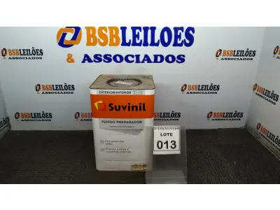 LOTE 013 - 01 LATA DE FUNDO PREPARADOR INTERIOR/EXTERIOR 18L MARCA SUVINIL. (NO ESTADO) ATENÇÃO! FAZER A VISITAÇÃO ANTES DE ARREMATAR, NÃO SABEMOS SE FUNCIONA, LEILÃO NÃO TEM GARANTIA E NEM DEVOLUÇÃO, SUJEITO A POSSÍVEIS AVARIAS VISÍVEIS/OCULTAS E/OU AUSÊNCIA DE COMPONENTES.