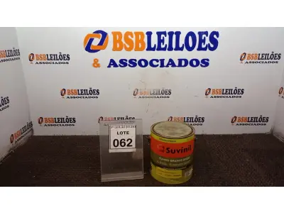 LOTE 062 - 01 LATA DE FUNDO BRANCO EPÓXI 2,7L MARCA SUVINIL. (NO ESTADO) ATENÇÃO! FAZER A VISITAÇÃO ANTES DE ARREMATAR, NÃO SABEMOS SE FUNCIONA, LEILÃO NÃO TEM GARANTIA E NEM DEVOLUÇÃO, SUJEITO A POSSÍVEIS AVARIAS VISÍVEIS/OCULTAS E/OU AUSÊNCIA DE COMPONENTES.