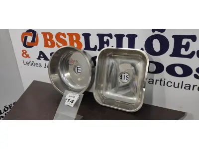 LOTE 114 - 03 CUBAS EM INOX. (NO ESTADO) ATENÇÃO! FAZER A VISITAÇÃO ANTES DE ARREMATAR, NÃO SABEMOS SE FUNCIONA, LEILÃO NÃO TEM GARANTIA E NEM DEVOLUÇÃO, SUJEITO A POSSÍVEIS AVARIAS VISÍVEIS/OCULTAS E/OU AUSÊNCIA DE COMPONENTES.
