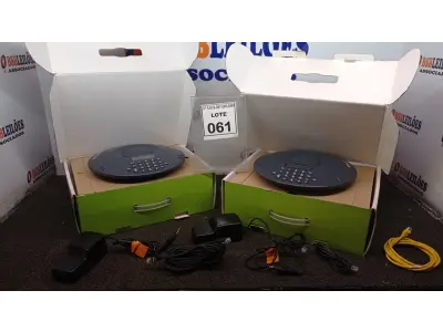 LOTE 061 - 02 APARELHOS DE AUDIOCONFERÊNCIA MARCA INTELBRAS. (NO ESTADO) ATENÇÃO! FAZER A VISITAÇÃO ANTES DE ARREMATAR, NÃO SABEMOS SE FUNCIONA, LEILÃO NÃO TEM GARANTIA E NEM DEVOLUÇÃO, SUJEITO A POSSÍVEIS AVARIAS VISÍVEIS/OCULTAS E/OU AUSÊNCIA DE COMPONENTES.