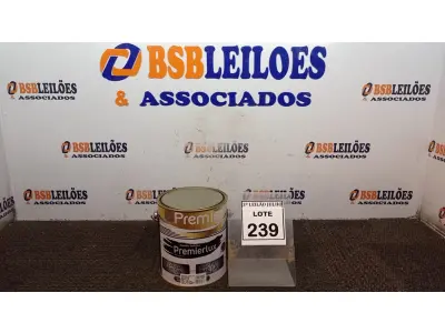 LOTE 239 - 01 LATA DE ESMALTE SINTÉTICO PREMIERLUX DE 3,6L NA COR CINZA MÉDIO MARCA PREMIER. (NO ESTADO) ATENÇÃO! FAZER A VISITAÇÃO ANTES DE ARREMATAR, NÃO SABEMOS SE FUNCIONA, LEILÃO NÃO TEM GARANTIA E NEM DEVOLUÇÃO, SUJEITO A POSSÍVEIS AVARIAS VISÍVEIS/OCULTAS E/OU AUSÊNCIA DE COMPONENTES.