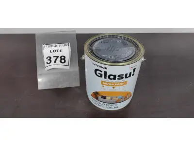 LOTE 378 - 01 LATA DE TINTA ACRÍLICO FOSCO 3,6L NA COR FOSCO CAMURÇA MARCA GLASU. (NO ESTADO) ATENÇÃO! FAZER A VISITAÇÃO ANTES DE ARREMATAR, NÃO SABEMOS SE FUNCIONA. LEILÃO NÃO TEM GARANTIA E NEM DEVOLUÇÃO, SUJEITO A POSSÍVEIS AVARIAS VISÍVEIS/OCULTAS E/OU AUSÊNCIA DE COMPONENTES.