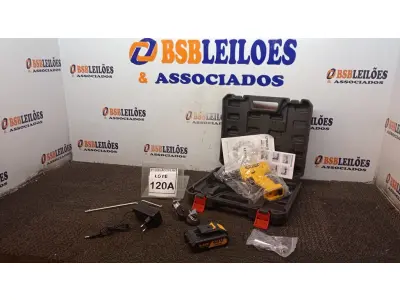 LOTE 120 - PARAFUSADEIRA 48V A BATERIAS E ADAPTADOR CORTADOR DE CHAPA COM MALETA (NO ESTADO) ATENÇÃO! FAZER A VISITAÇÃO ANTES DE ARREMATAR, NÃO SABEMOS SE FUNCIONA, LEILÃO NÃO TEM GARANTIA E NEM DEVOLUÇÃO, SUJEITO A POSSÍVEIS AVARIAS VISÍVEIS/OCULTAS E/OU AUSÊNCIA DE COMPONENTES.