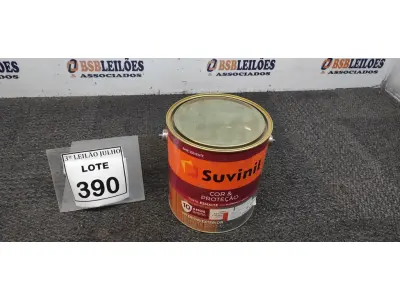 LOTE 390 - 01 LATA DE TINTA MARCA SUVINIL ESMALTE BRILHANTE NA COR VERMELHO 3.6L. (NOVO) (NO ESTADO) ATENÇÃO! FAZER A VISITAÇÃO ANTES DE ARREMATAR, NÃO SABEMOS SE FUNCIONA. LEILÃO NÃO TEM GARANTIA E NEM DEVOLUÇÃO, SUJEITO A POSSÍVEIS AVARIAS VISÍVEIS/OCULTAS E/OU AUSÊNCIA DE COMPONENTES.