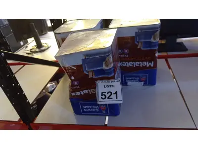 LOTE 521 - 03 LATAS DE TINTA ACRÍLICA METALATEX SHERWIN-WILLIAMS 16L NA COR PALHA. (NO ESTADO) ATENÇÃO! FAZER A VISITAÇÃO ANTES DE ARREMATAR, NÃO SABEMOS SE FUNCIONA, LEILÃO NÃO TEM GARANTIA E NEM DEVOLUÇÃO, SUJEITO A POSSÍVEIS AVARIAS VISÍVEIS/OCULTAS E/OU AUSÊNCIA DE COMPONENTES.