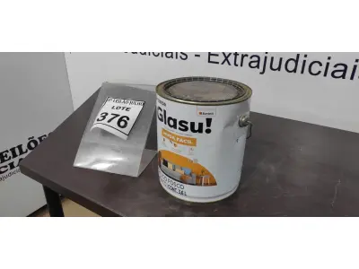 LOTE 376 - 01 LATA DE TINTA ACRÍLICO FOSCO 3,6L NA COR FOSCO CAMURÇA MARCA GLASU. (NO ESTADO) ATENÇÃO! FAZER A VISITAÇÃO ANTES DE ARREMATAR, NÃO SABEMOS SE FUNCIONA. LEILÃO NÃO TEM GARANTIA E NEM DEVOLUÇÃO, SUJEITO A POSSÍVEIS AVARIAS VISÍVEIS/OCULTAS E/OU AUSÊNCIA DE COMPONENTES.