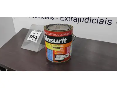 LOTE 364 - 01 LATA DE ESMALTE SINTÉTICO COM 3,6L NA COR BRILHANTE AZUL REAL MARCA GLASURIT. (NO ESTADO) ATENÇÃO! FAZER A VISITAÇÃO ANTES DE ARREMATAR, NÃO SABEMOS SE FUNCIONA, LEILÃO NÃO TEM GARANTIA E NEM DEVOLUÇÃO, SUJEITO A POSSÍVEIS AVARIAS VISÍVEIS/OCULTAS E/OU AUSÊNCIA DE COMPONENTES.