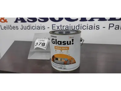 LOTE 378 - 01 LATA DE TINTA ACRÍLICO FOSCO 3,6L NA COR FOSCO CAMURÇA MARCA GLASU. (NO ESTADO) ATENÇÃO! FAZER A VISITAÇÃO ANTES DE ARREMATAR, NÃO SABEMOS SE FUNCIONA. LEILÃO NÃO TEM GARANTIA E NEM DEVOLUÇÃO, SUJEITO A POSSÍVEIS AVARIAS VISÍVEIS/OCULTAS E/OU AUSÊNCIA DE COMPONENTES.