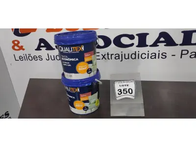LOTE 350 - 02 TINTAS PARA INTERIORES COR AMARELO SOL 3,6L MARCA QUALITEX. (NO ESTADO) ATENÇÃO! FAZER A VISITAÇÃO ANTES DE ARREMATAR, NÃO SABEMOS SE FUNCIONA. LEILÃO NÃO TEM GARANTIA E NEM DEVOLUÇÃO, SUJEITO A POSSÍVEIS AVARIAS VISÍVEIS/OCULTAS E/OU AUSÊNCIA DE COMPONENTES.