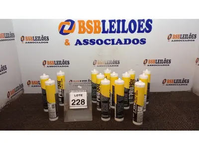 LOTE 228 - 14 BISNAGAS DE SILICONE ACÉTICO 270ML MARCA PROSIL. (NO ESTADO) ATENÇÃO! FAZER A VISITAÇÃO ANTES DE ARREMATAR, NÃO SABEMOS SE FUNCIONA, LEILÃO NÃO TEM GARANTIA E NEM DEVOLUÇÃO, SUJEITO A POSSÍVEIS AVARIAS VISÍVEIS/OCULTAS E/OU AUSÊNCIA DE COMPONENTES.