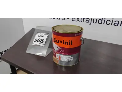 LOTE 365 - 01 LATA DE TINTA ESMALTE SINTÉTICO PARA MADEIRA E METAL 3,6L NA COR BRILHANTE VERMELHO MARCA SUVINIL (NOVO).  (NO ESTADO) ATENÇÃO! FAZER A VISITAÇÃO ANTES DE ARREMATAR, NÃO SABEMOS SE FUNCIONA. LEILÃO NÃO TEM GARANTIA E NEM DEVOLUÇÃO, SUJEITO A POSSÍVEIS AVARIAS VISÍVEIS/OCULTAS E/OU AUSÊNCIA DE COMPONENTES.