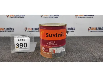 LOTE 390 - 01 LATA DE TINTA MARCA SUVINIL ESMALTE BRILHANTE NA COR VERMELHO 3.6L. (NOVO) (NO ESTADO) ATENÇÃO! FAZER A VISITAÇÃO ANTES DE ARREMATAR, NÃO SABEMOS SE FUNCIONA. LEILÃO NÃO TEM GARANTIA E NEM DEVOLUÇÃO, SUJEITO A POSSÍVEIS AVARIAS VISÍVEIS/OCULTAS E/OU AUSÊNCIA DE COMPONENTES.