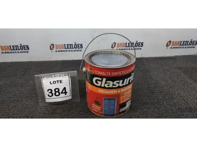 LOTE 384 - 01 LATA DE ESMALTE SINTÉTICO COM 3,6L NA COR BRILHANTE VERDE PRIMAVERA MARCA GLASURIT. (NO ESTADO) ATENÇÃO! FAZER A VISITAÇÃO ANTES DE ARREMATAR, NÃO SABEMOS SE FUNCIONA, LEILÃO NÃO TEM GARANTIA E NEM DEVOLUÇÃO, SUJEITO A POSSÍVEIS AVARIAS VISÍVEIS/OCULTAS E/OU AUSÊNCIA DE COMPONENTES.