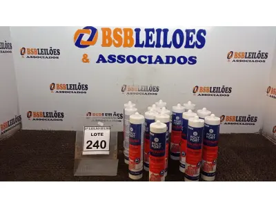 LOTE 240 - 15 BISNAGAS DE SILICONE ACÉTICO COM 250G MARCA POLY FORT. (NO ESTADO) ATENÇÃO! FAZER A VISITAÇÃO ANTES DE ARREMATAR, NÃO SABEMOS SE FUNCIONA, LEILÃO NÃO TEM GARANTIA E NEM DEVOLUÇÃO, SUJEITO A POSSÍVEIS AVARIAS VISÍVEIS/OCULTAS E/OU AUSÊNCIA DE COMPONENTES.